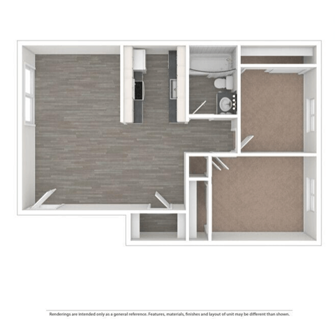 Renton Sage 2 bedroom 1 bath floor plan
